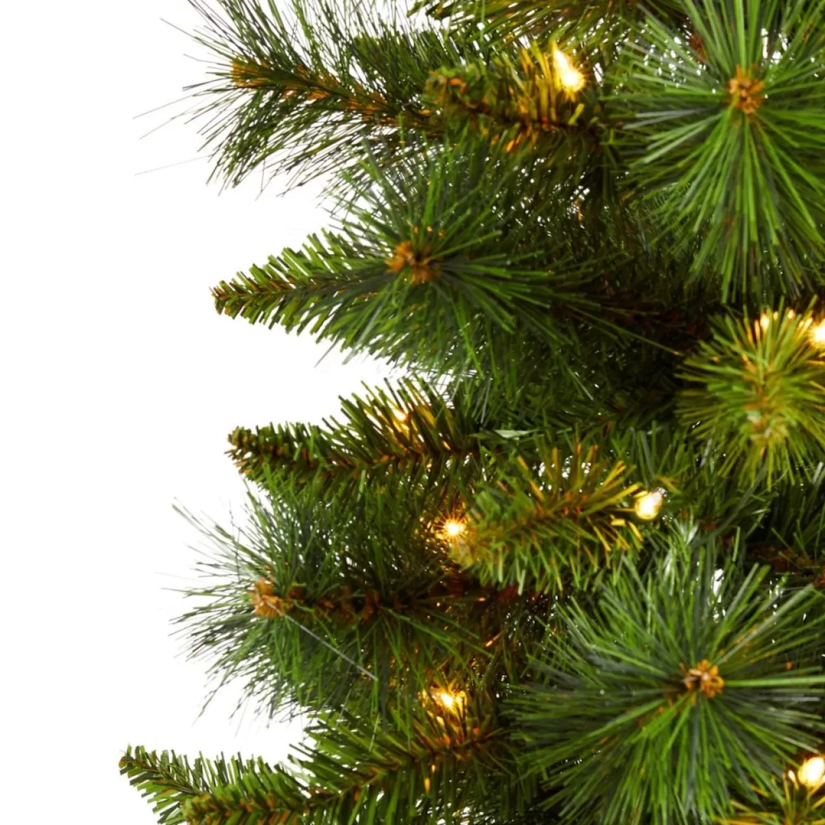 Nearly Natural Christmas Trees | 3 Ft. New Haven Pine Artificial Christmas Tree With 50 Warm White Led Lights And 93 Bendable Branche