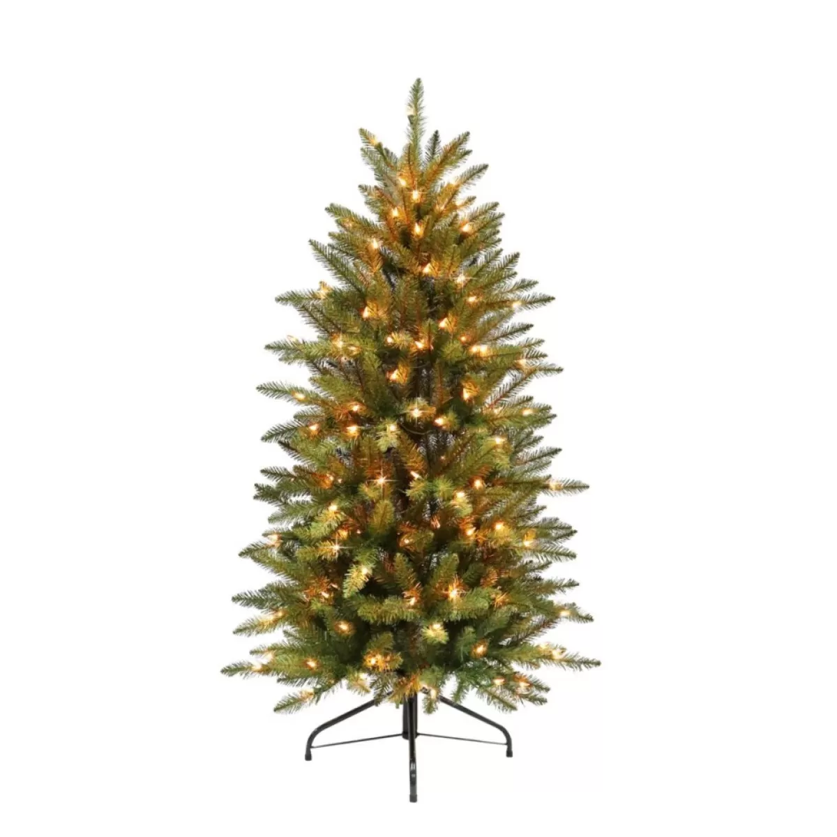 Puleo International Christmas Trees | 4.5' Franklin Fir Pencil Artificial Christmas Tree - 150 Clear Lights