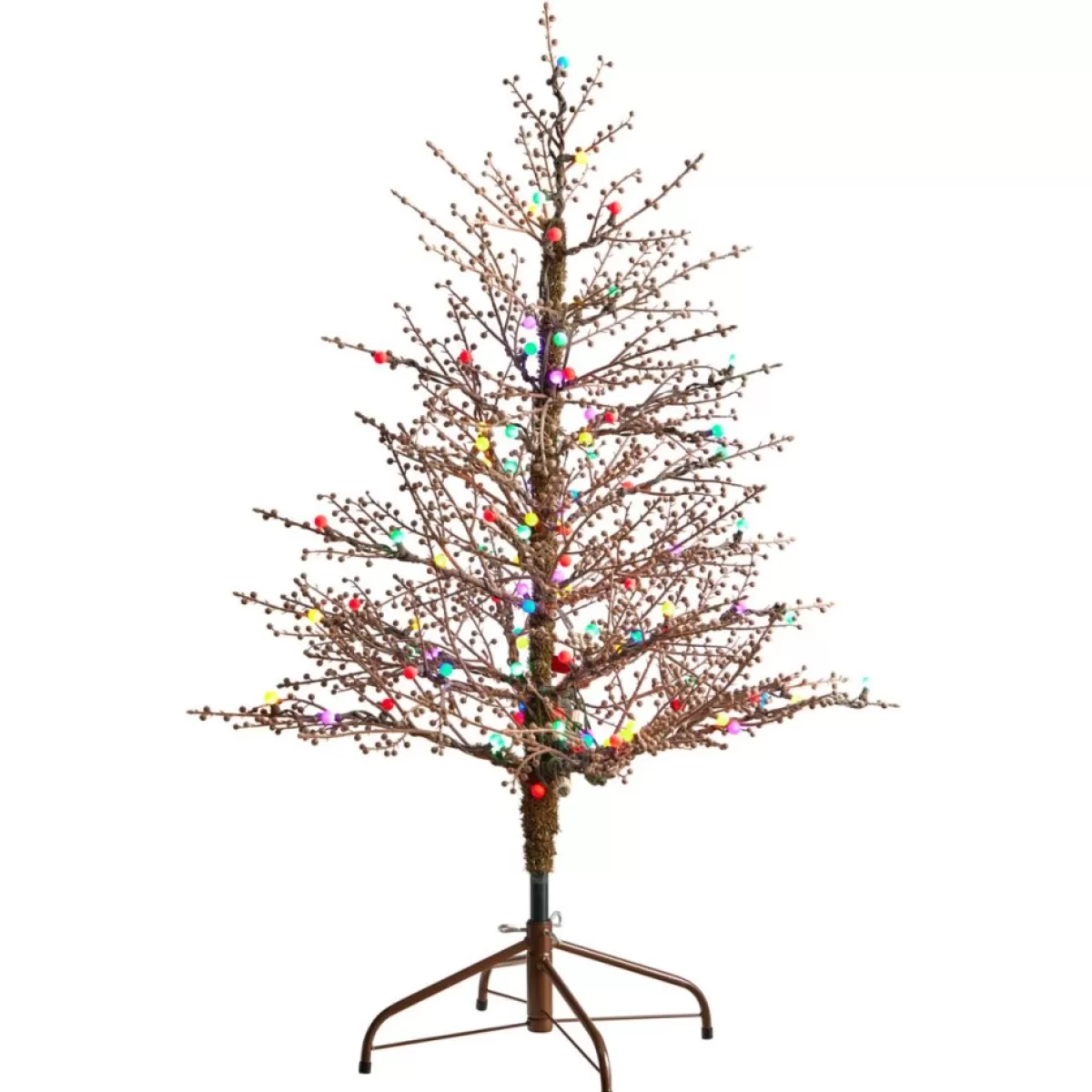 Nearly Natural Christmas Trees | 4' Frosted Berry Twig Christmas Tree With 100 Lights