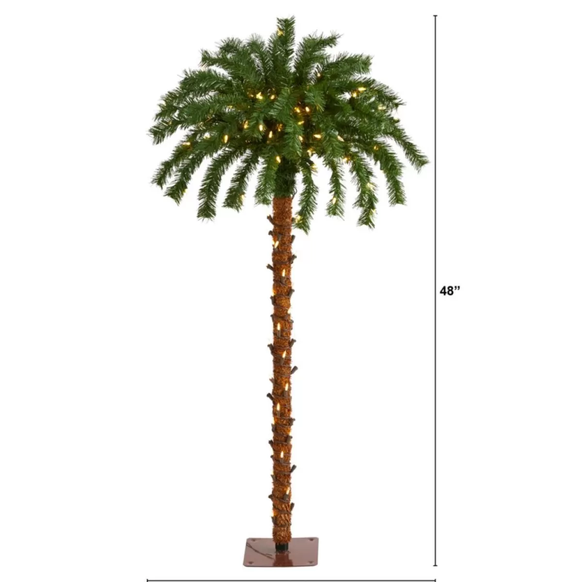 Nearly Natural Christmas Trees | 4 Ft. Christmas Palm Artificial Tree With 150 Warm White Led Lights