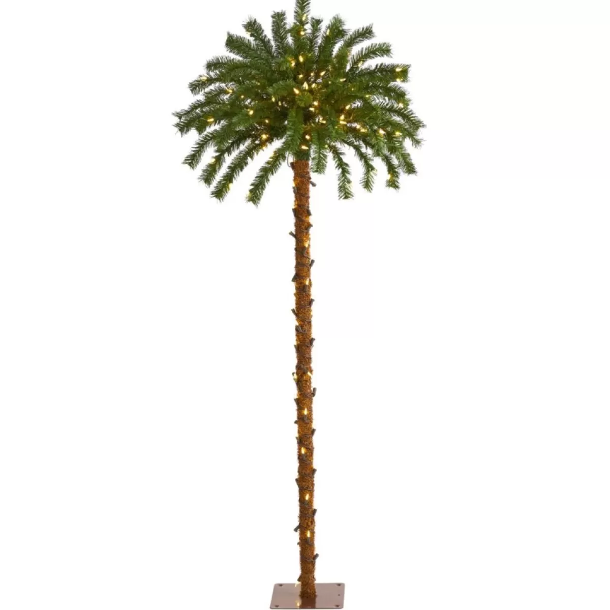 Nearly Natural Christmas Trees | 5 Ft. Christmas Palm Artificial Tree With 150 Warm White Led Lights
