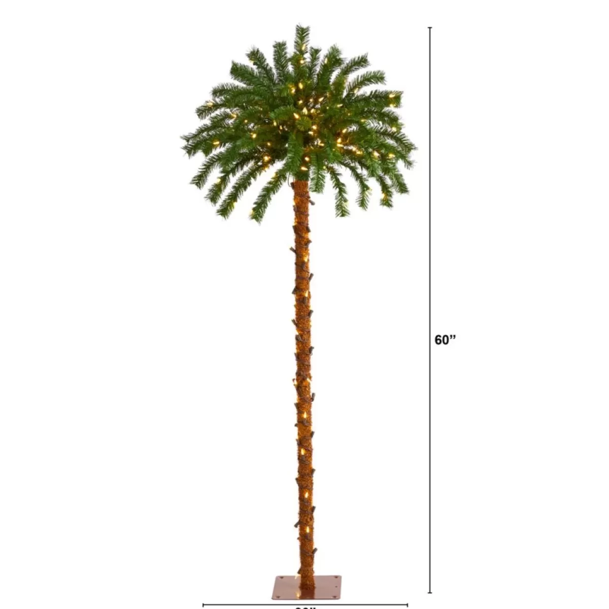 Nearly Natural Christmas Trees | 5 Ft. Christmas Palm Artificial Tree With 150 Warm White Led Lights