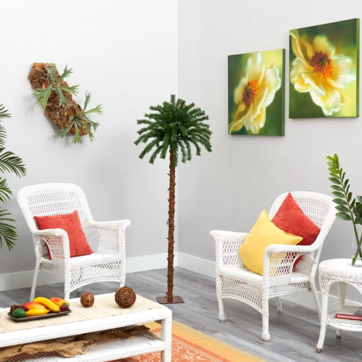 Nearly Natural Christmas Trees | 5 Ft. Christmas Palm Artificial Tree With 150 Warm White Led Lights