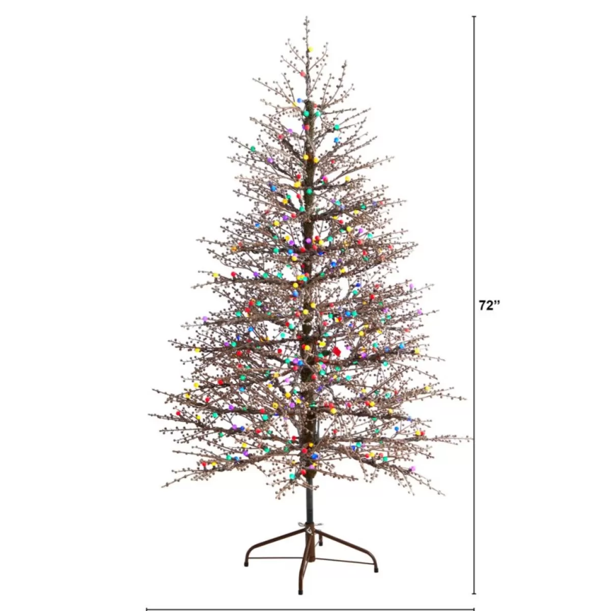 Nearly Natural Christmas Trees | 6' Frosted Berry Twig Christmas Tree With 350 Lights