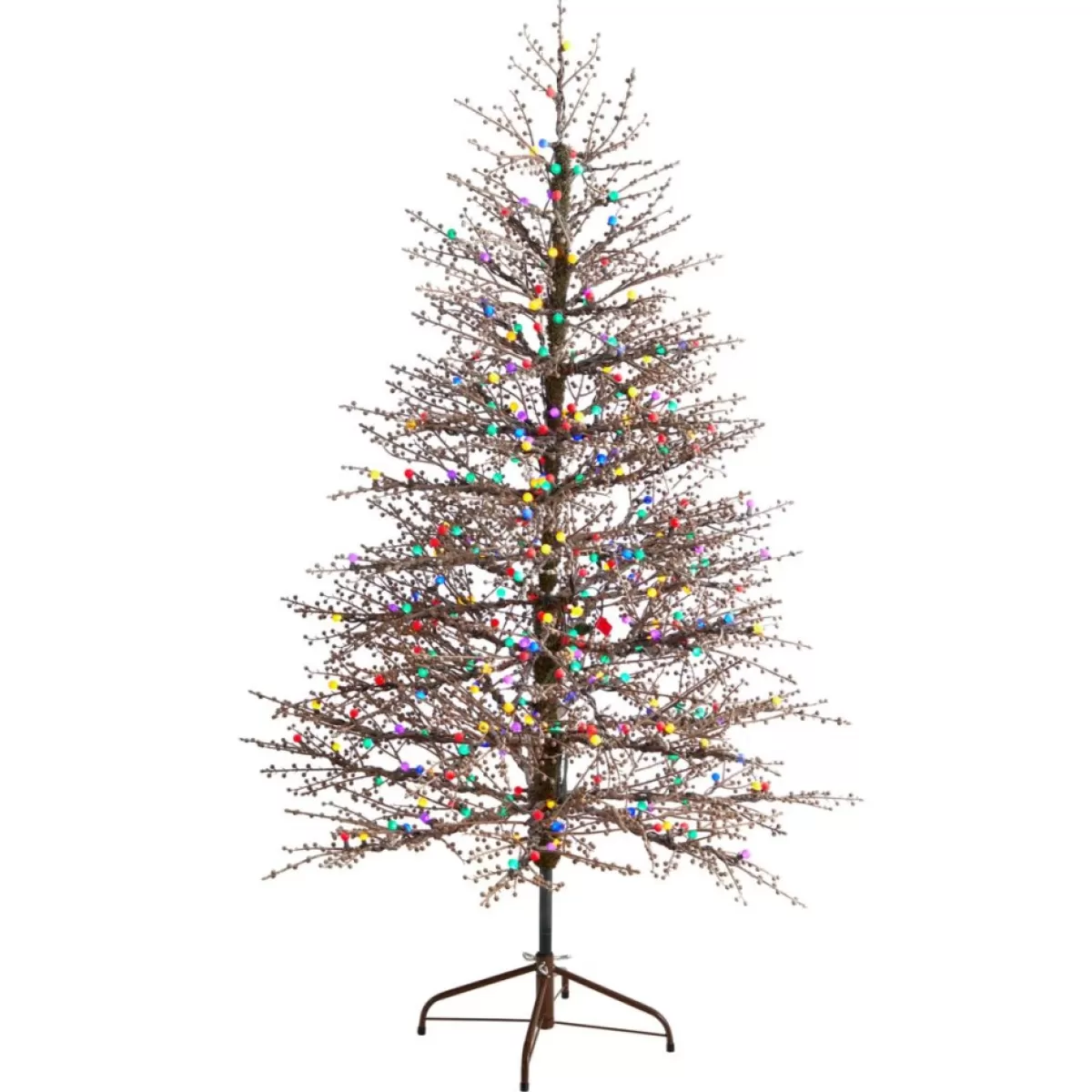 Nearly Natural Christmas Trees | 6' Frosted Berry Twig Christmas Tree With 350 Lights