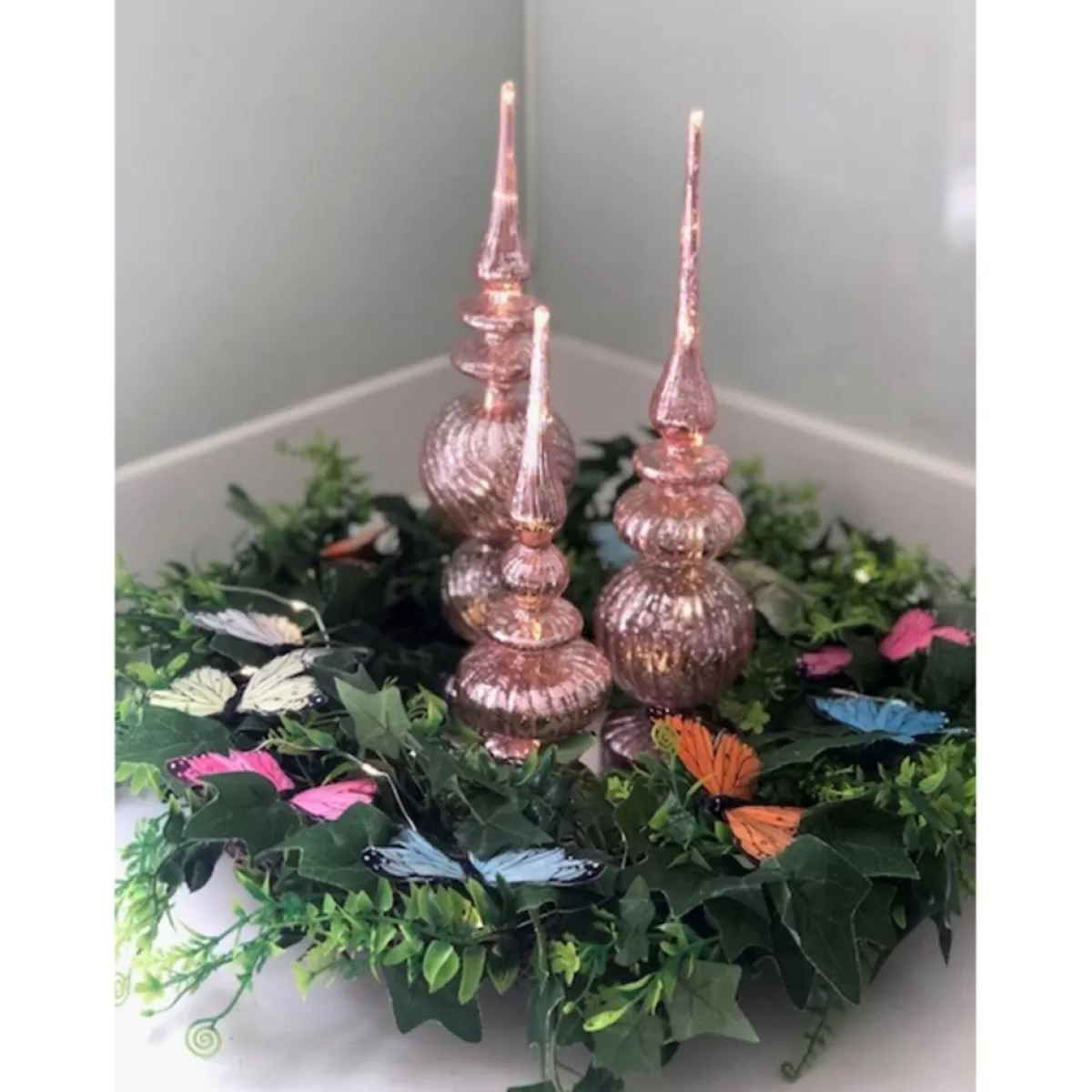 Alison at Home Indoor Decor | Illuminated Glass Finials With Timers 3-Piece Set