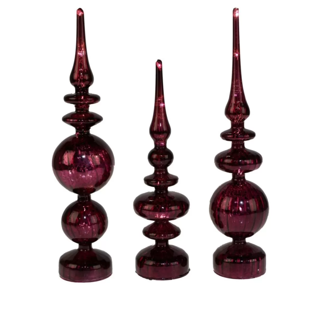 Alison at Home Indoor Decor | Illuminated Glass Finials With Timers 3-Piece Set