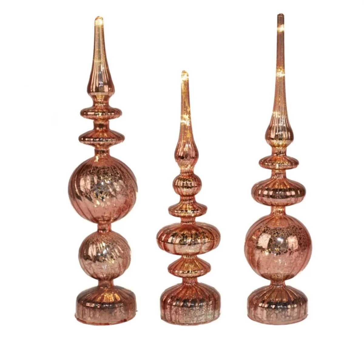 Alison at Home Indoor Decor | Illuminated Glass Finials With Timers 3-Piece Set