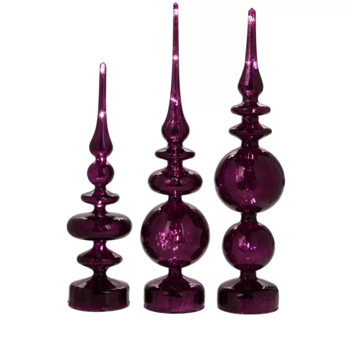 Alison at Home Indoor Decor | Illuminated Glass Finials With Timers 3-Piece Set