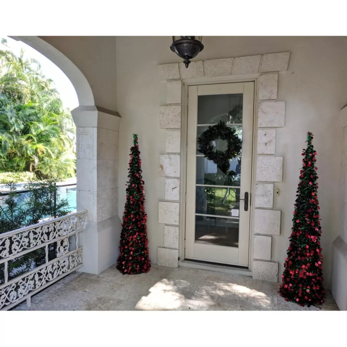 Winter Lane Christmas Trees | As Is 6' Illuminated Slim Tinsel Pop-Up Christmas Tree