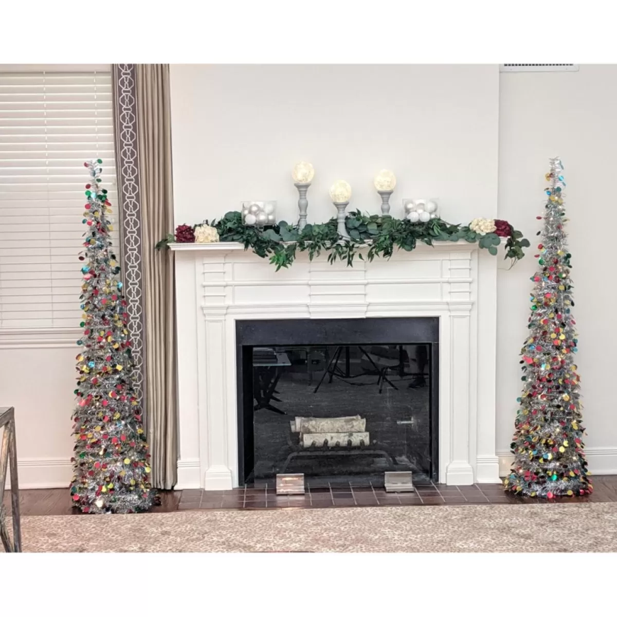 Winter Lane Christmas Trees | As Is 6' Illuminated Slim Tinsel Pop-Up Christmas Tree