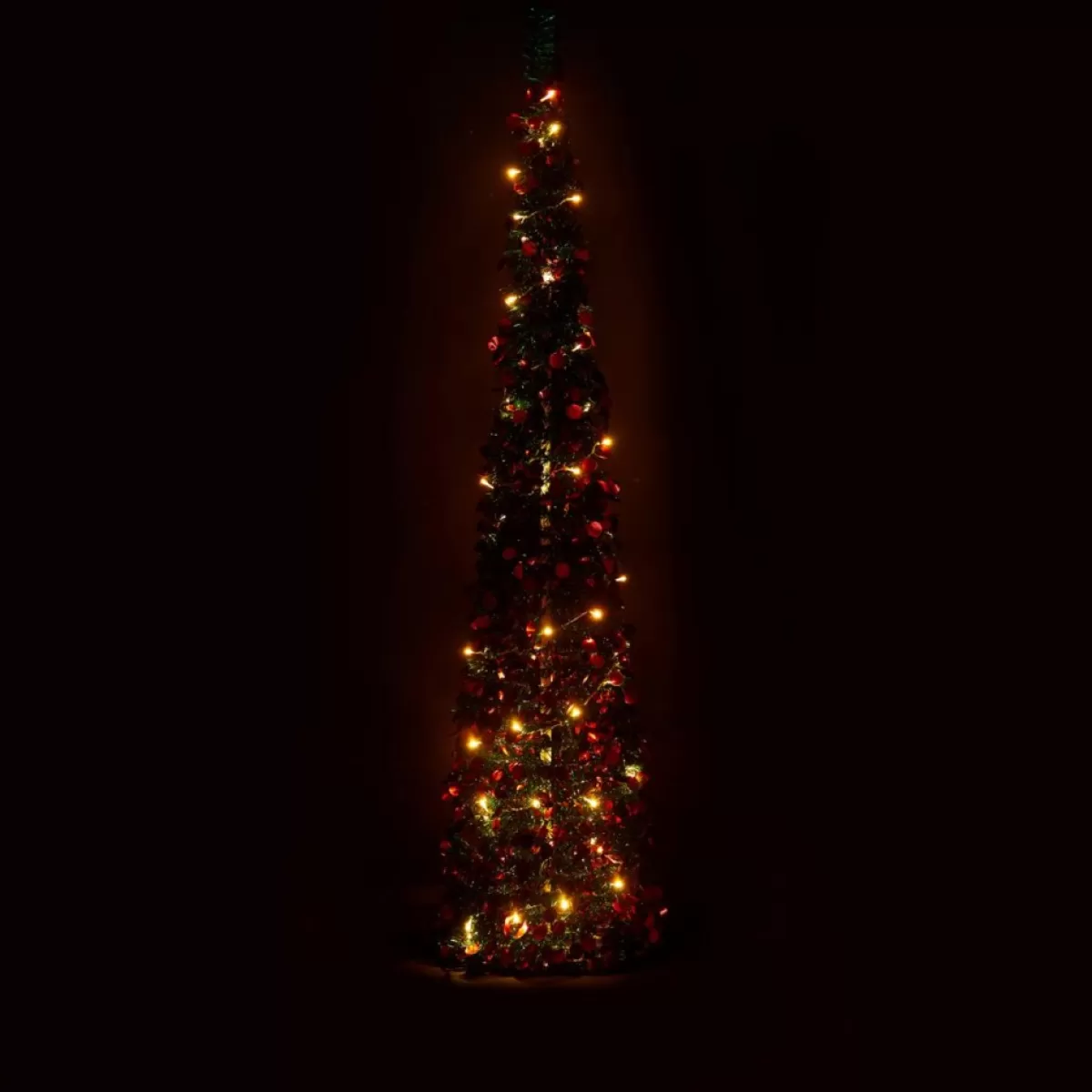 Winter Lane Christmas Trees | As Is 6' Illuminated Slim Tinsel Pop-Up Christmas Tree