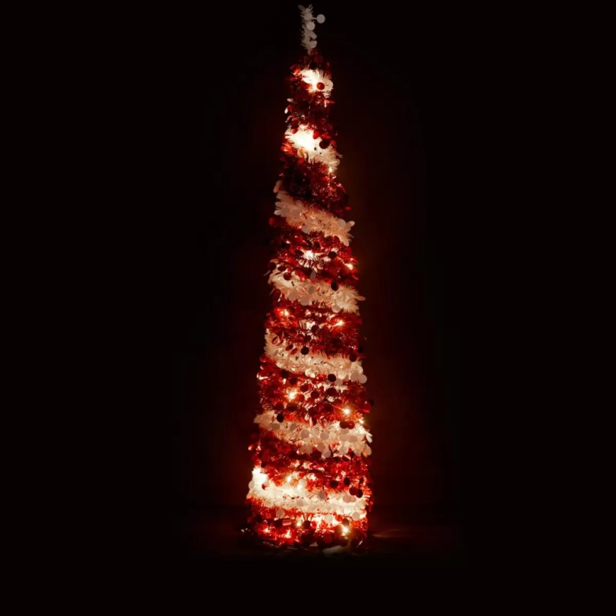 Winter Lane Christmas Trees | As Is 6' Illuminated Slim Tinsel Pop-Up Christmas Tree