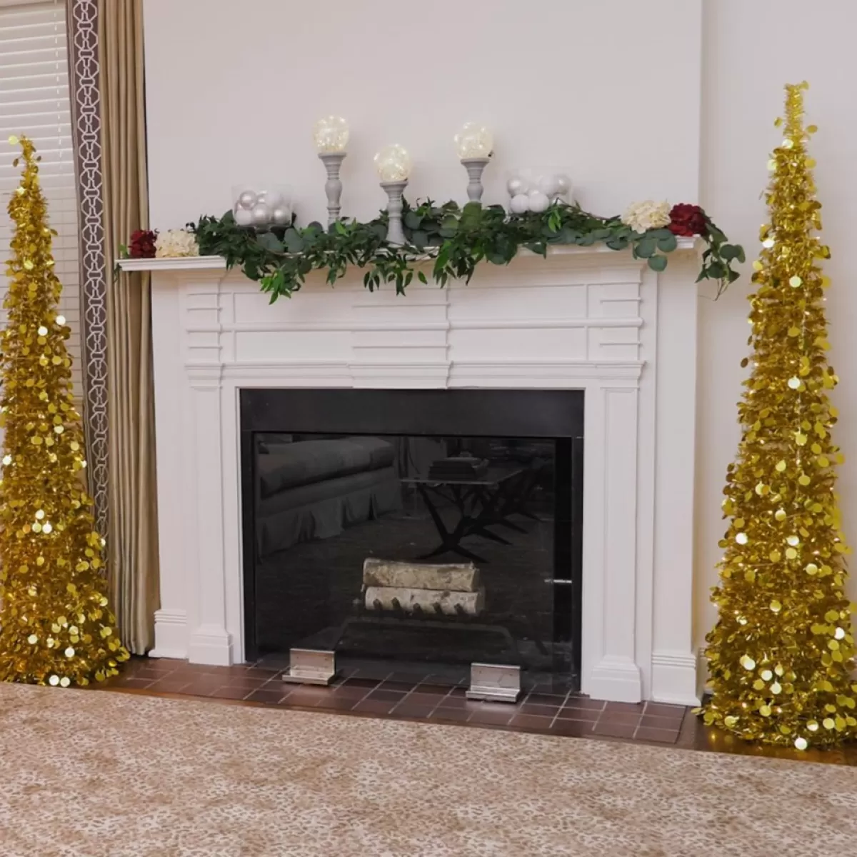 Winter Lane Christmas Trees | As Is 6' Illuminated Slim Tinsel Pop-Up Christmas Tree