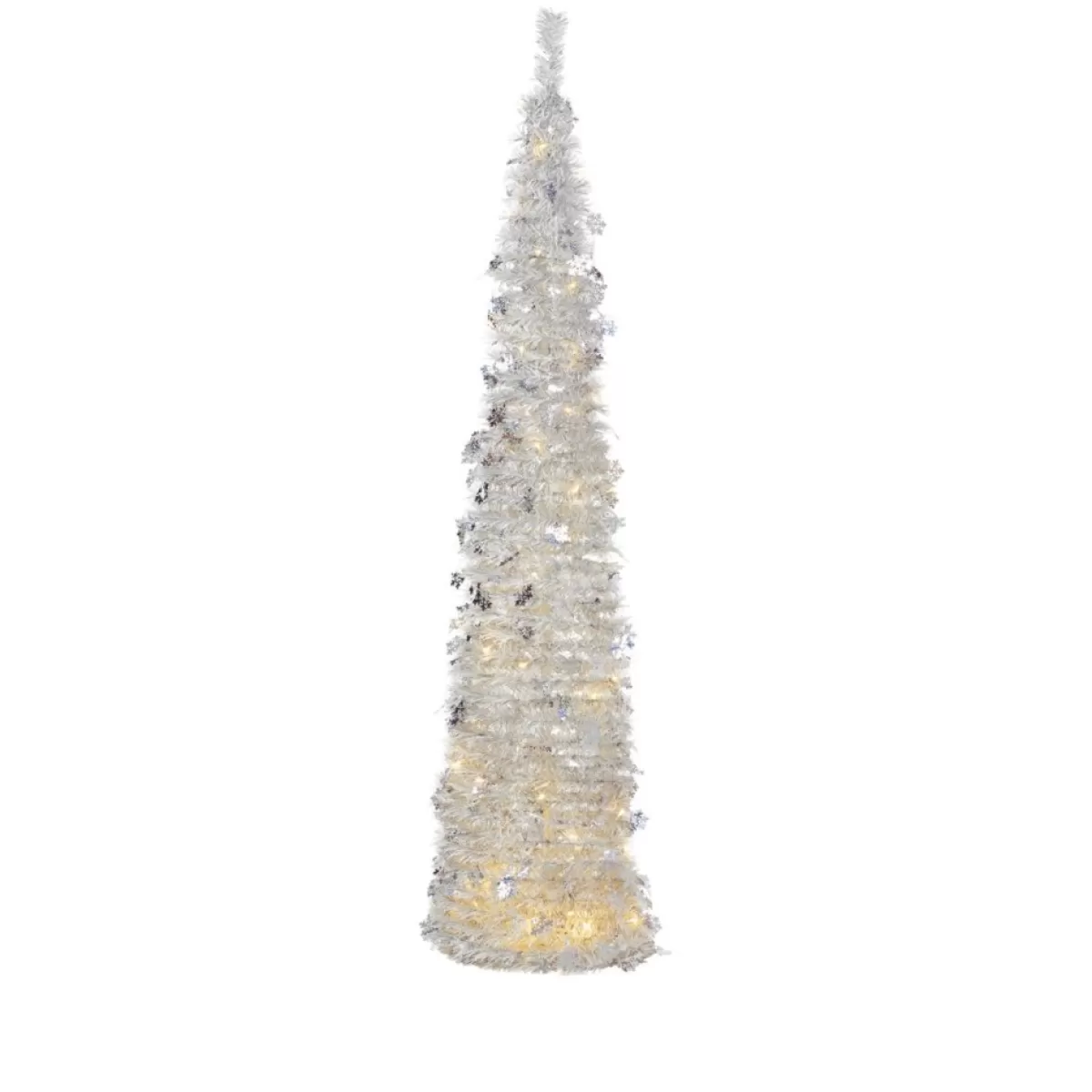 Winter Lane Christmas Trees | As Is 6' Illuminated Slim Tinsel Pop-Up Christmas Tree