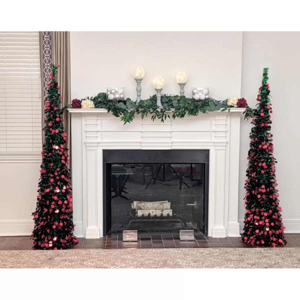 Winter Lane Christmas Trees | As Is 6' Illuminated Slim Tinsel Pop-Up Christmas Tree