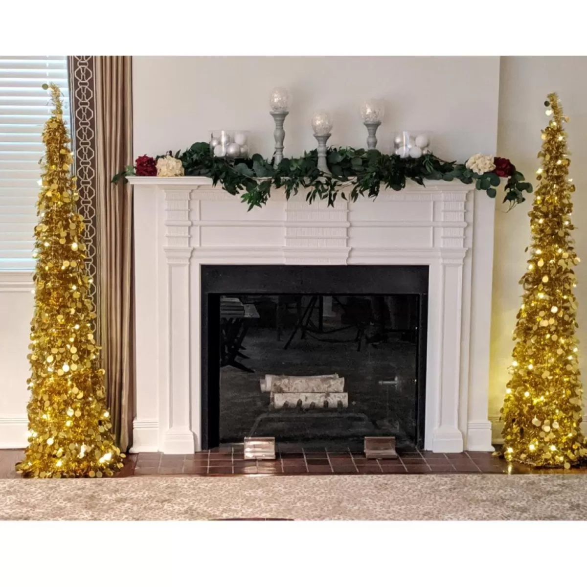Winter Lane Christmas Trees | As Is 6' Illuminated Slim Tinsel Pop-Up Christmas Tree