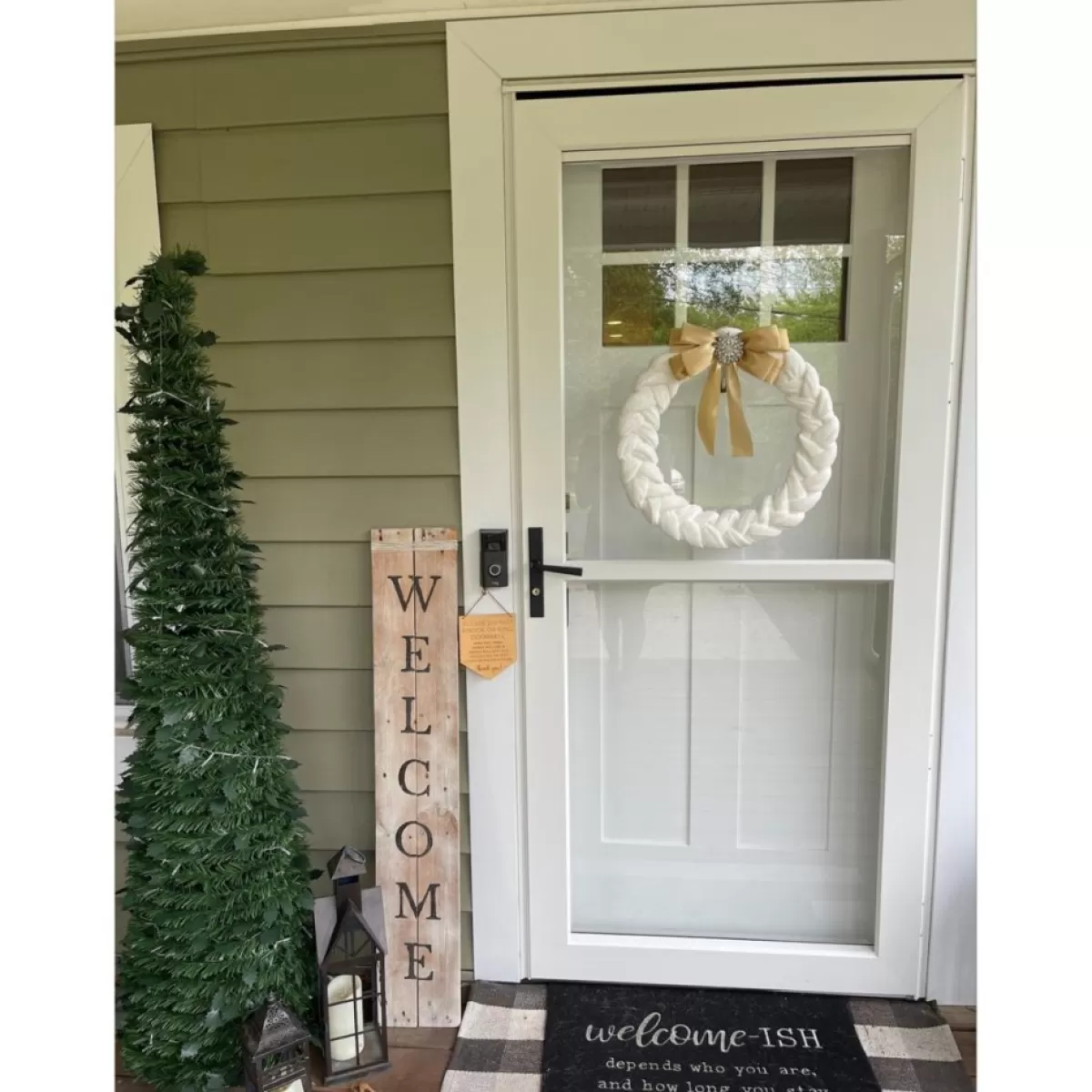 august & leo Wreaths, Garlands & More | 19" Braided Velvet Wreath With Jeweled Satin Bow
