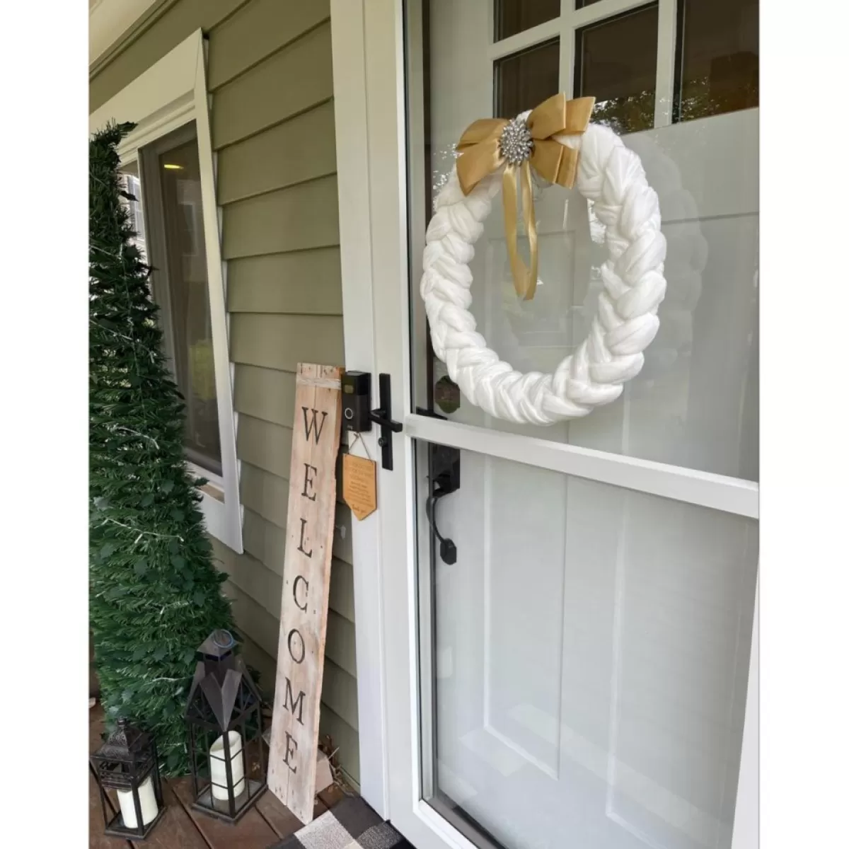 august & leo Wreaths, Garlands & More | 19" Braided Velvet Wreath With Jeweled Satin Bow