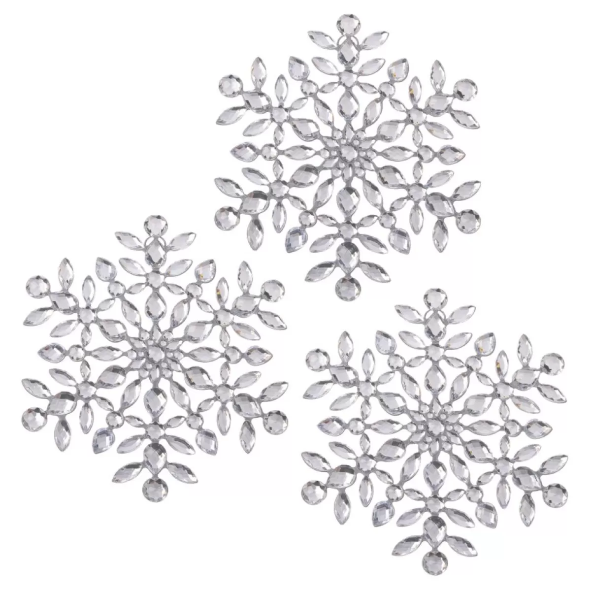 august & leo Indoor Decor | Mini Jeweled Snowflakes Set Of 3