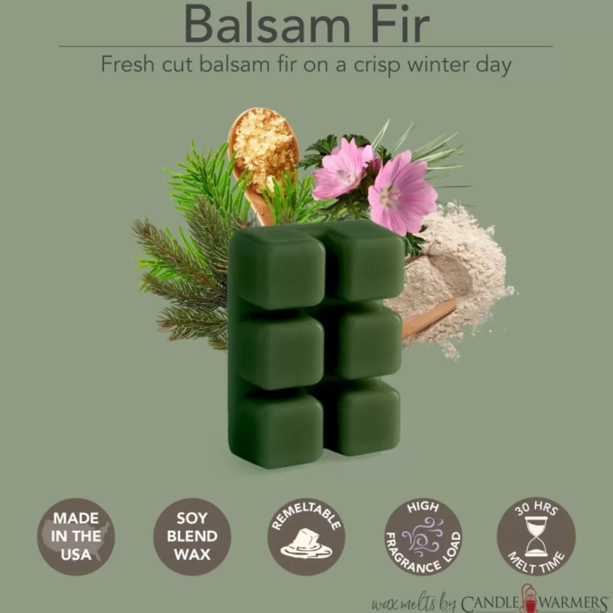 Candle Warmers Candles | Etc. 2.5 Oz. Wax Melts - Balsam Fir & First Frost