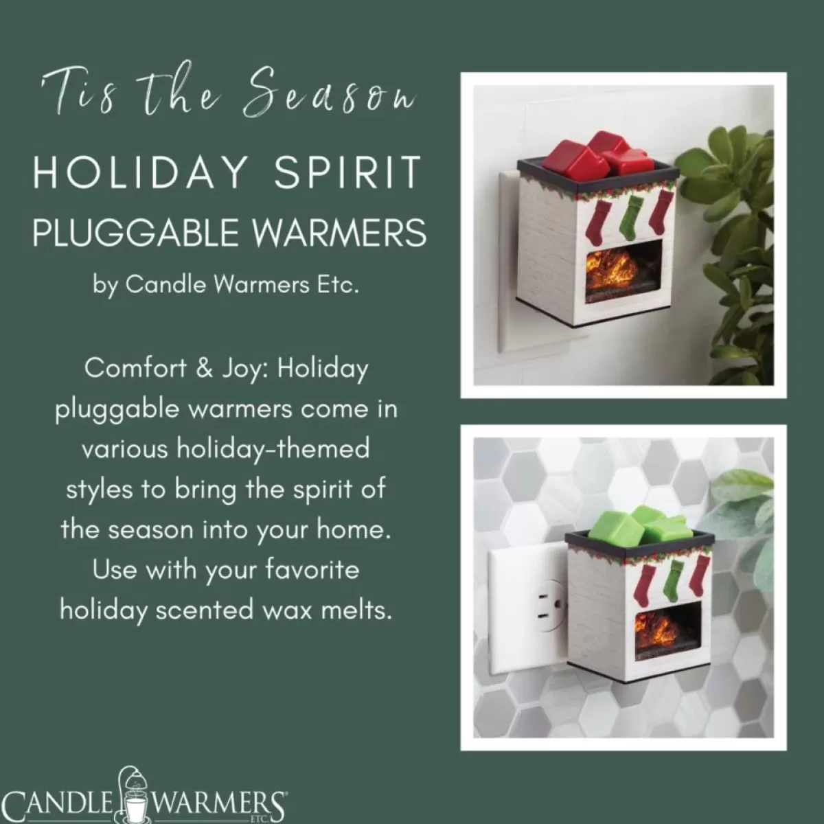 Candle Warmers Candles | Etc Holiday Fireplace Pluggable Fragrance Warmer