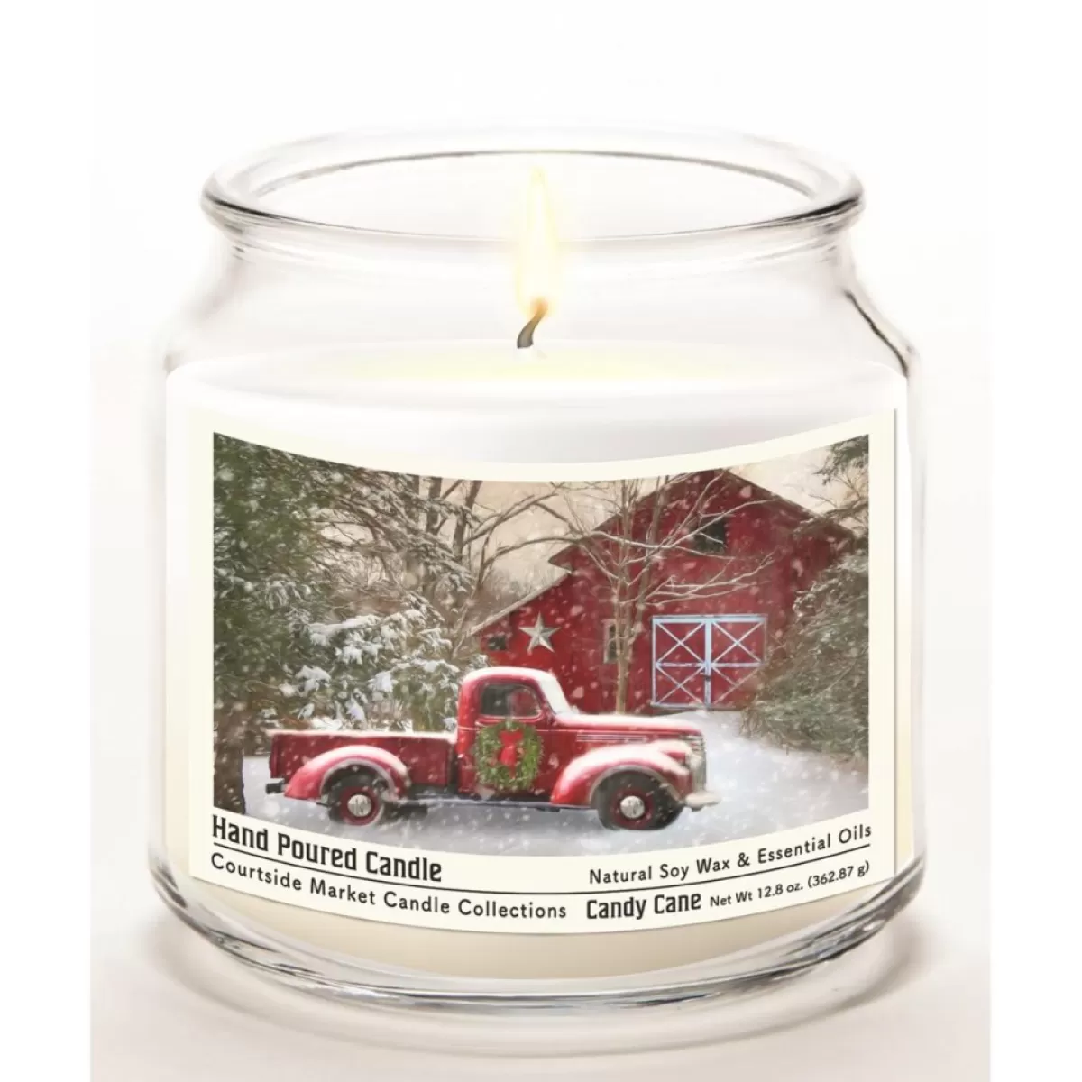 Courtside Market Candles | Barn Infused Wax Candle In Glass Jar With Silver Lid