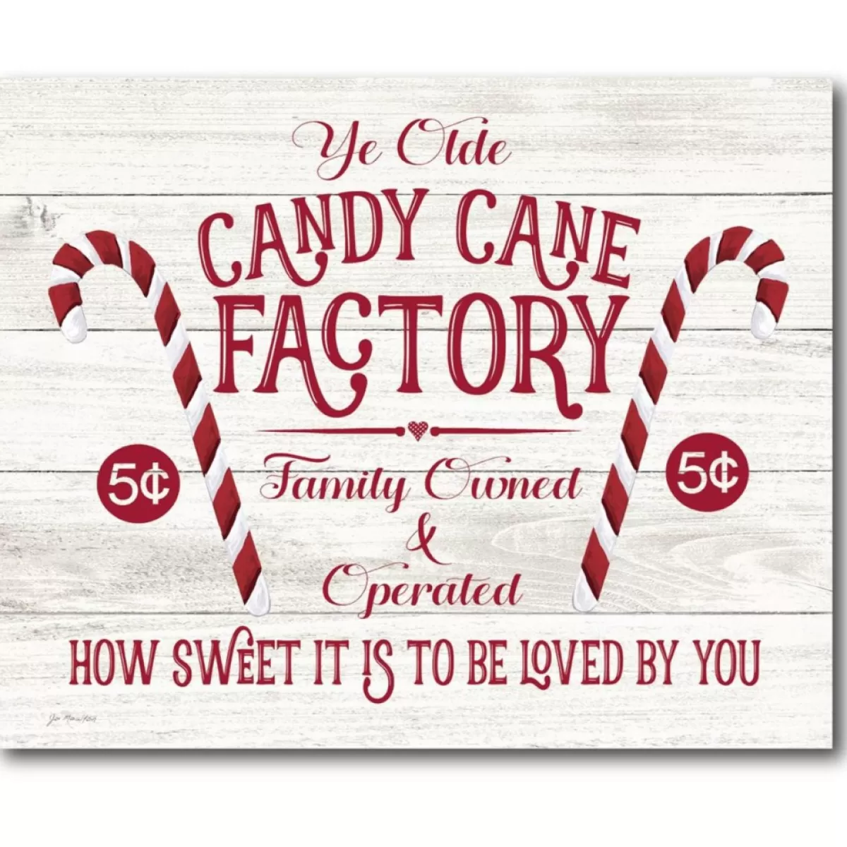 Courtside Market Indoor Decor | Candy Cane Factory 10.5" X 14" Wood Art