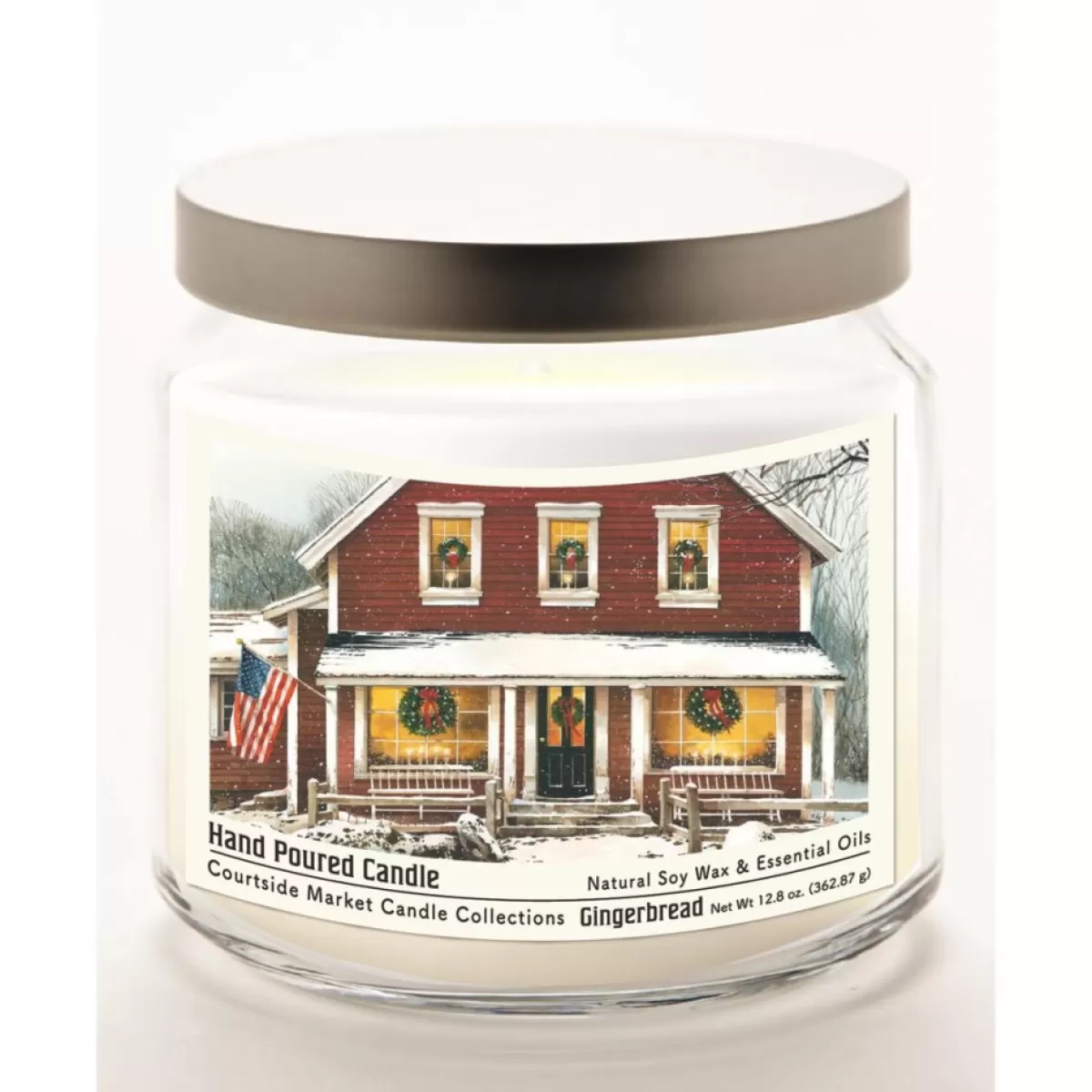 Courtside Market Candles | Christmas Farmhouse Infused Soy Candle In Glass Jar