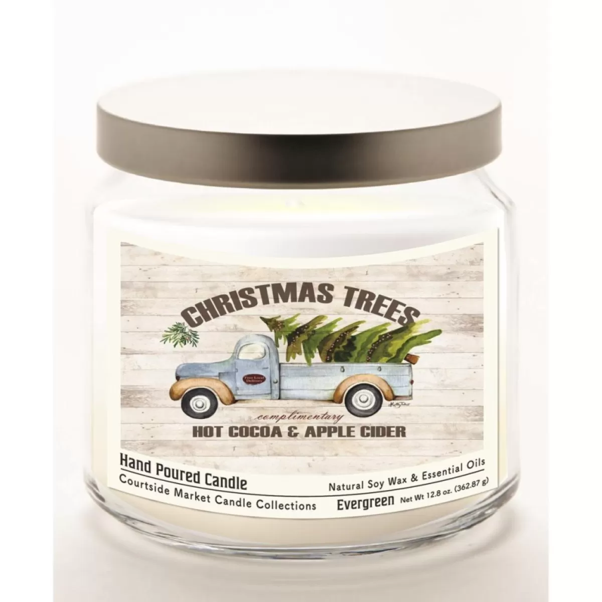 Courtside Market Candles | Christmas Trees Infused Wax Candle With Lid