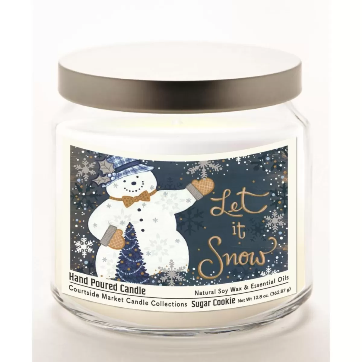 Courtside Market Candles | Let It Snow Infused Soy Candle In Glass Jar With Lid