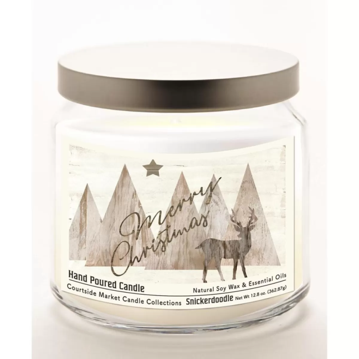 Courtside Market Candles | Merry Christmas Deer Infused Soy Candle In Glass Jar