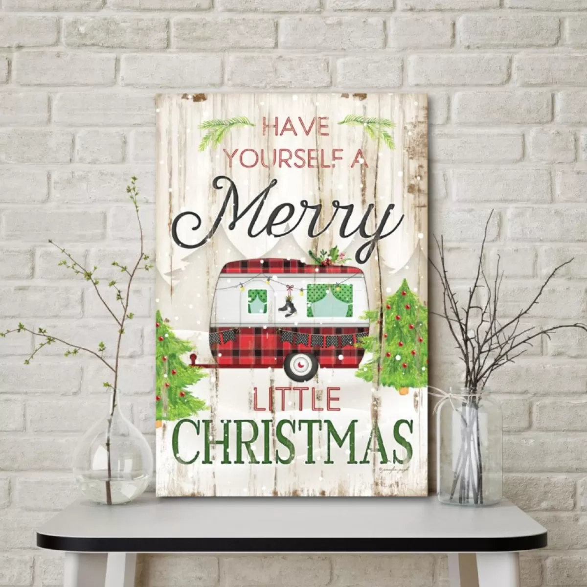 Courtside Market Indoor Decor | Merry Little Christmas Camper Canvas Wall Art