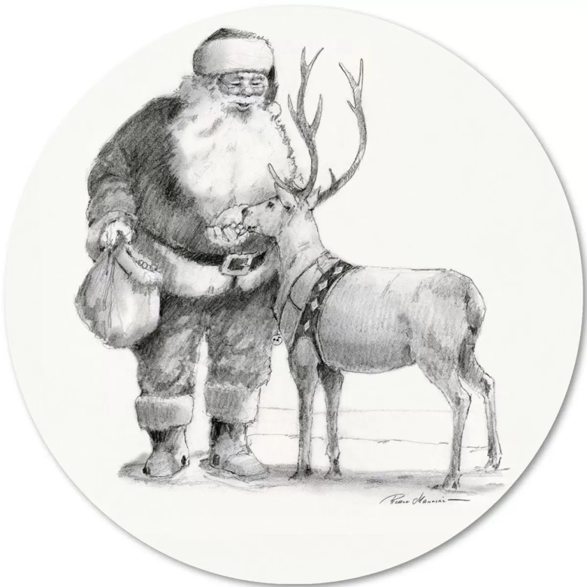 Courtside Market Indoor Decor | Santa's Love 12X12 Circular Wood Decor