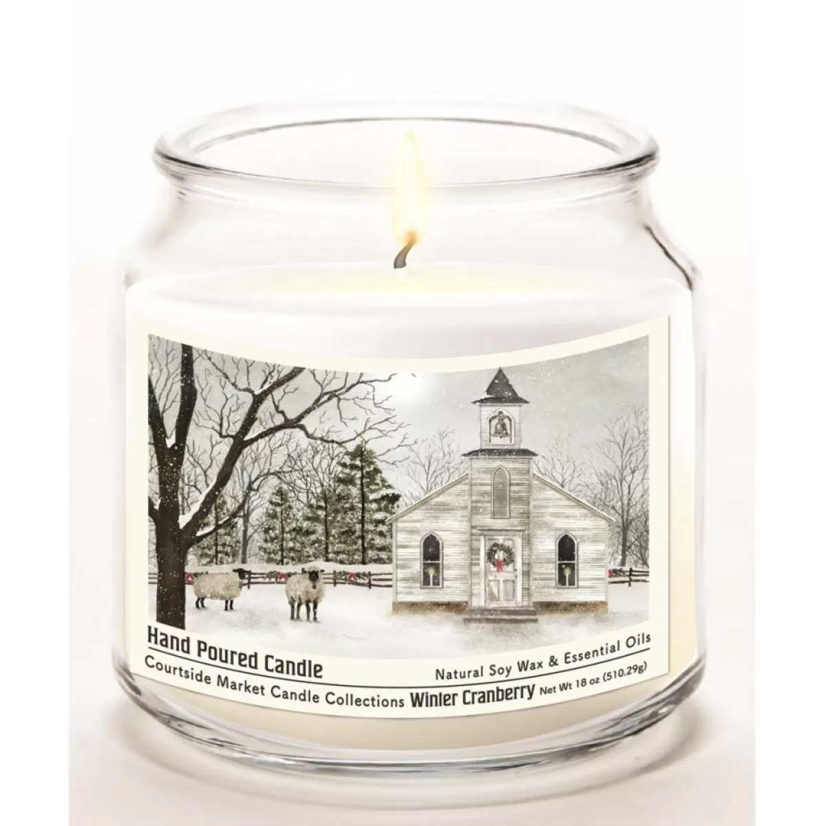 Courtside Market Candles | Soy Candle W/ Essential Oils + Lid - Christmas Chapel