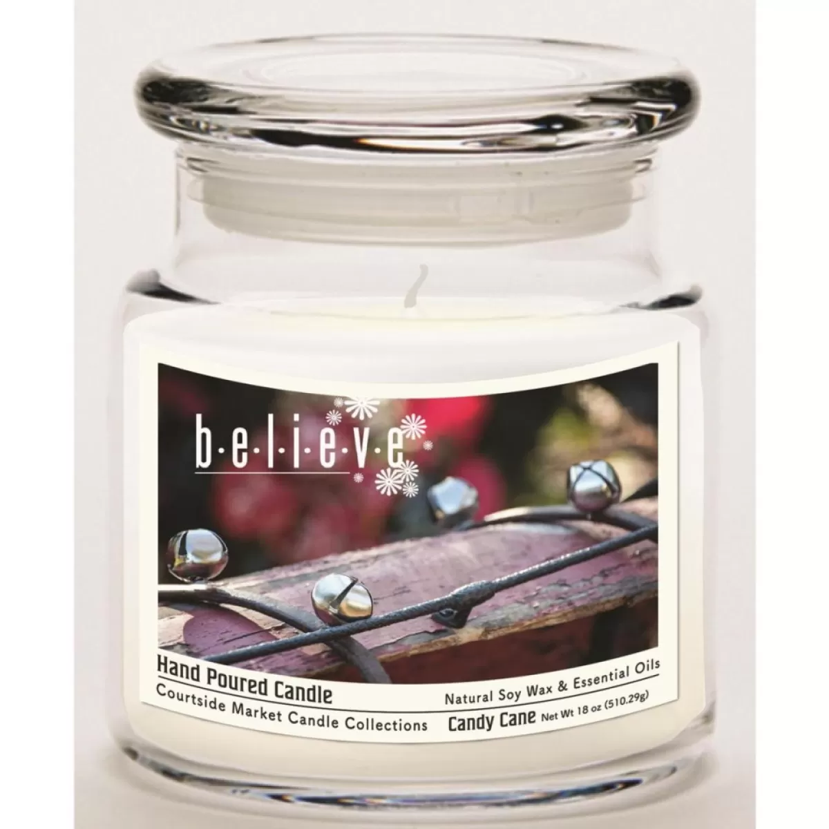 Courtside Market Candles | Soy Candle With Essential Oils & Glass Lid - Believe