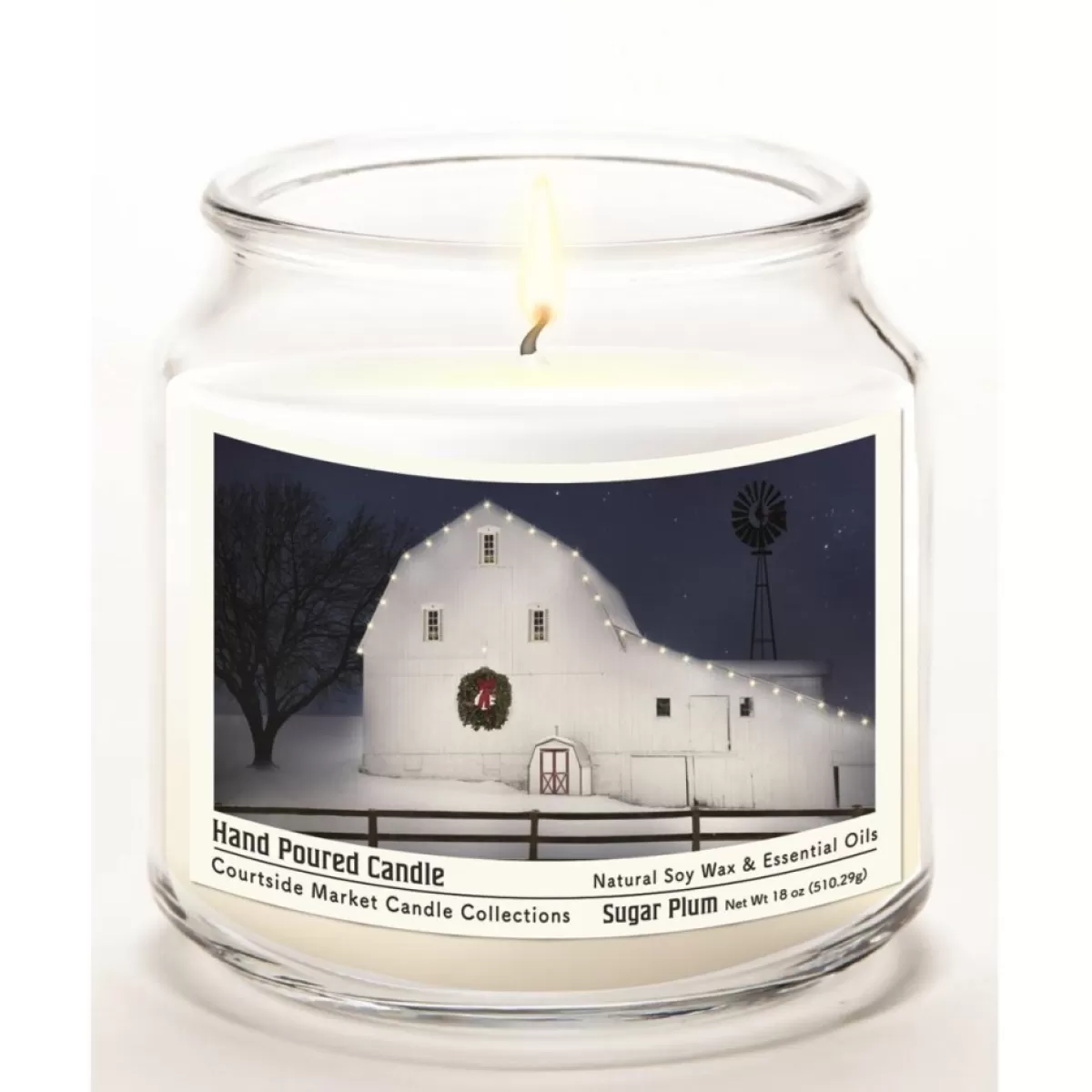 Courtside Market Candles | Soy Candle With Essential Oils + Lid- Christmas Night