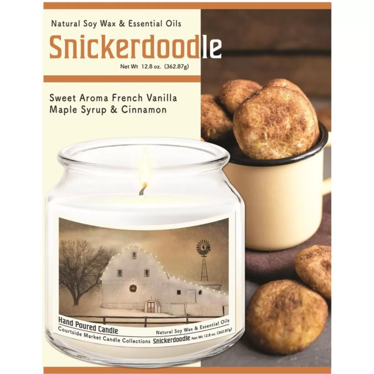 Courtside Market Candles | White Barn Holiday Wax Candle In Glass Jar With Lid