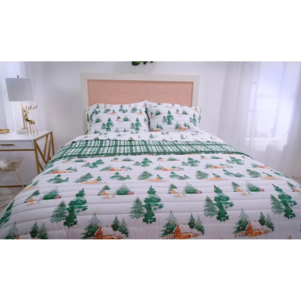 Emryn House Holiday Textiles | 100% Cotton 3-Piece Quilt Set