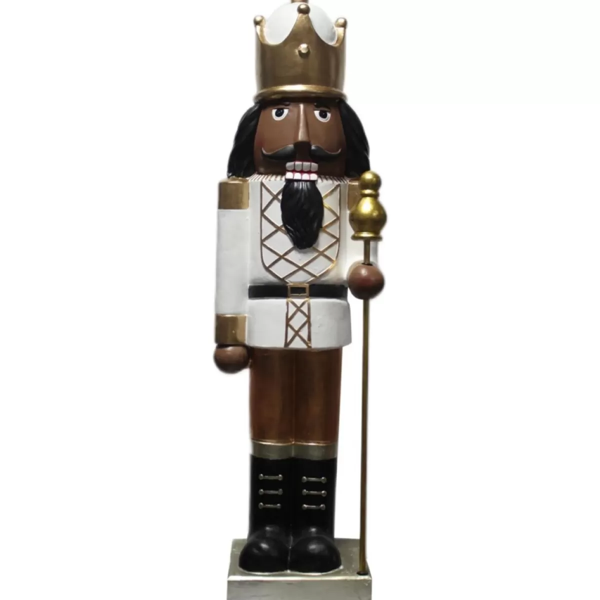 Fraser Hill Farm Indoor Decor | 48"African American Nutcracker Holding Staff Figurine