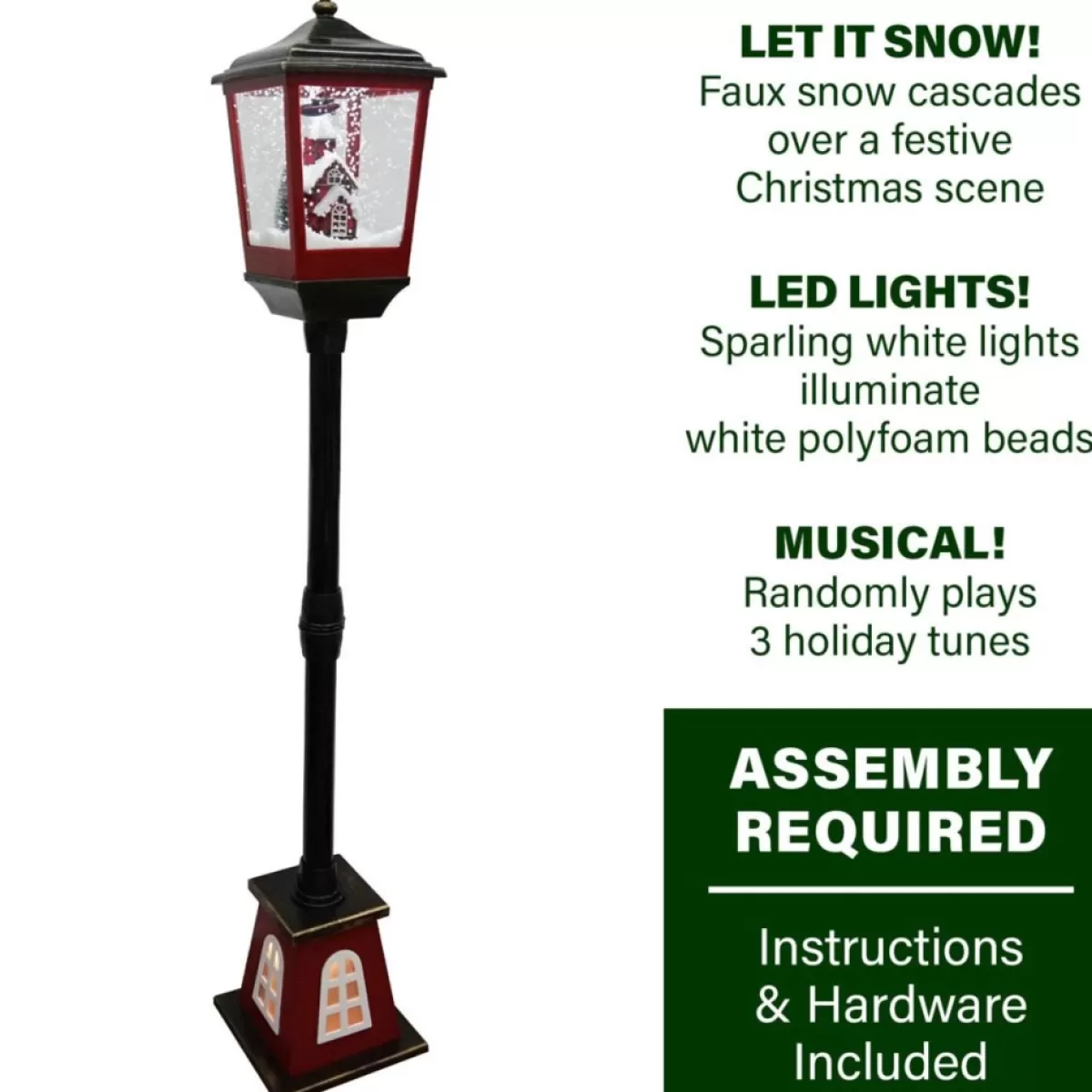 Fraser Hill Farm Outdoor Decor | 53" Musical Street Lamp W/ Flying Santa