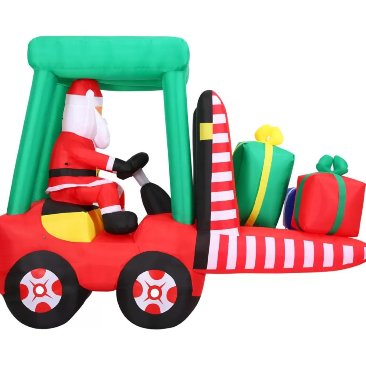 Fraser Hill Farm Outdoor Decor | 6 Ft. Pre-Lit Inflatable Santa In Fork Lift
