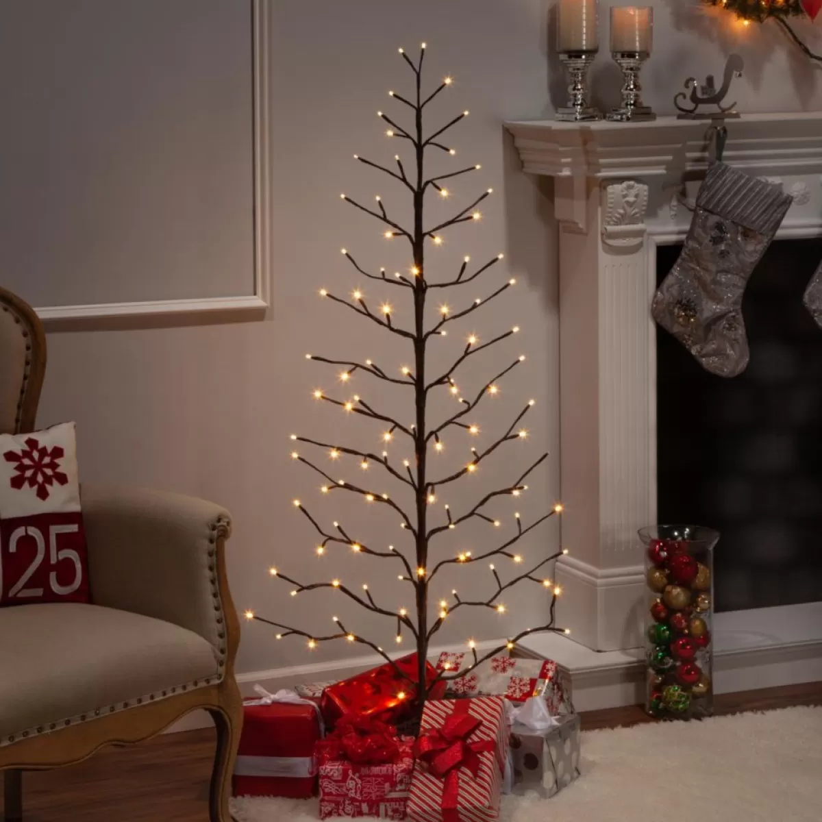 Gerson Christmas Trees | 5-Ft Electric 2D Tree W/White Led Lights & Outdoor Adapter