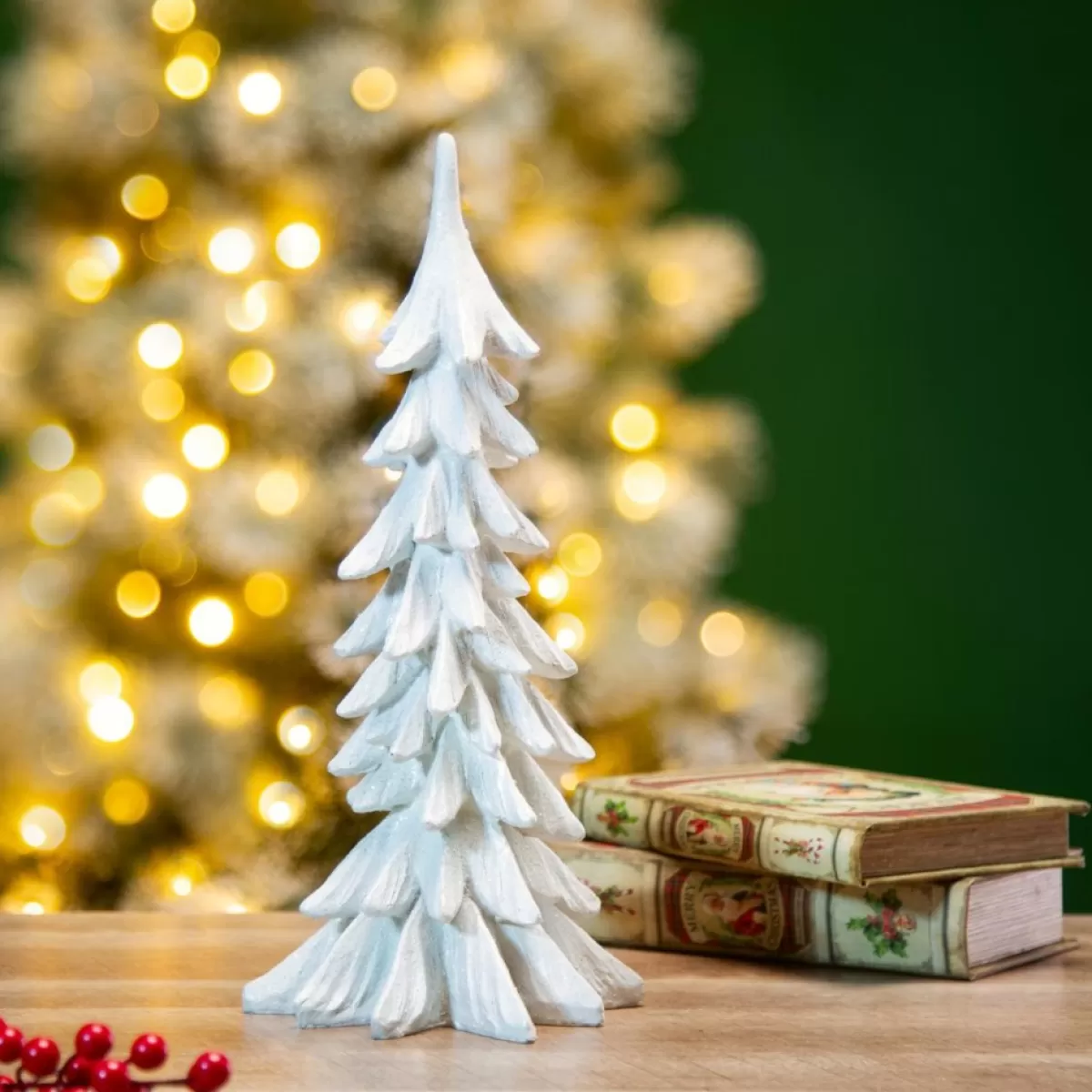 Glitzhome Indoor Decor | 14.75" Resin Christmas Table Tree Decor