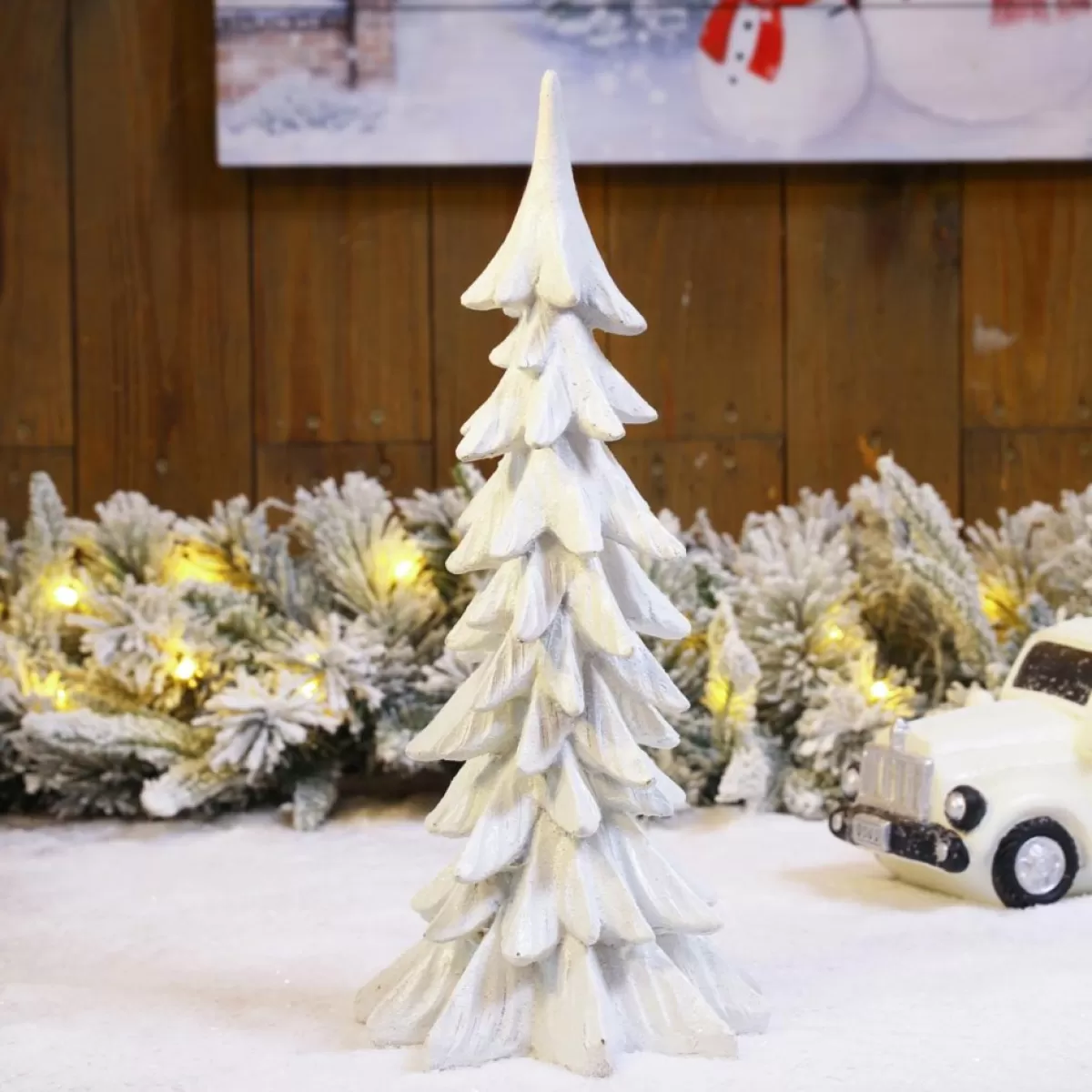 Glitzhome Indoor Decor | 14.75" Resin Christmas Table Tree Decor