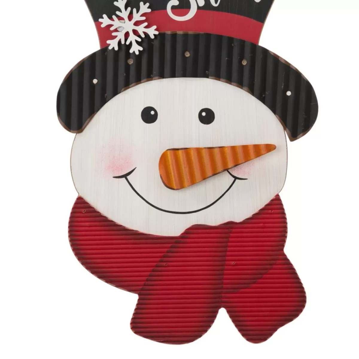 Glitzhome Indoor Decor | 19In H Lighted 3D Wooden Metal Snowman Wall Decor