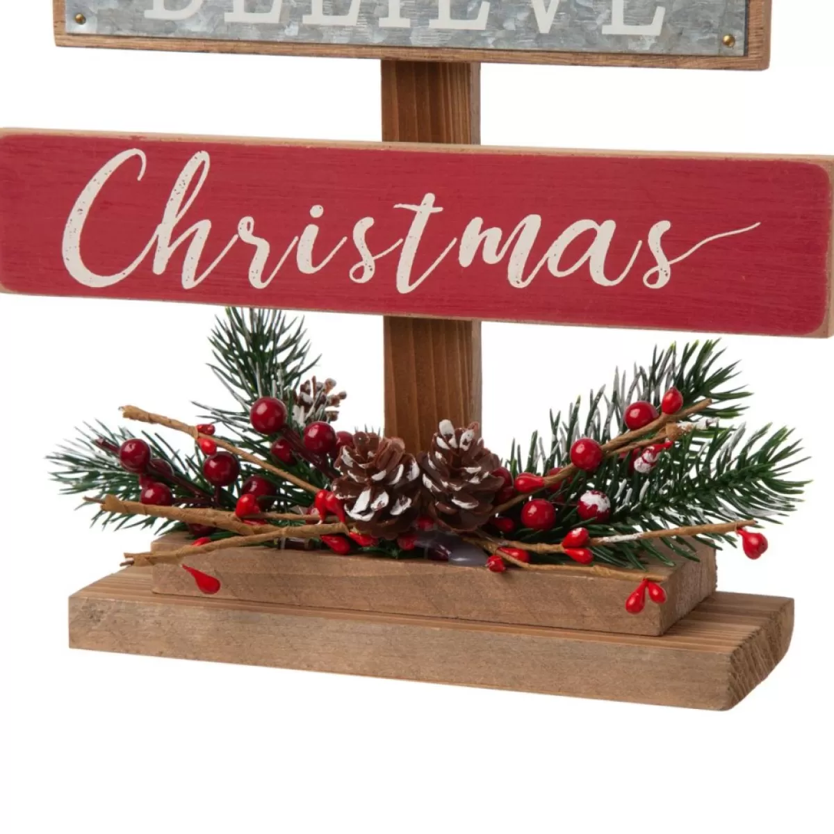 Glitzhome Indoor Decor | 20In H Wooden Sign Table Tree Decor