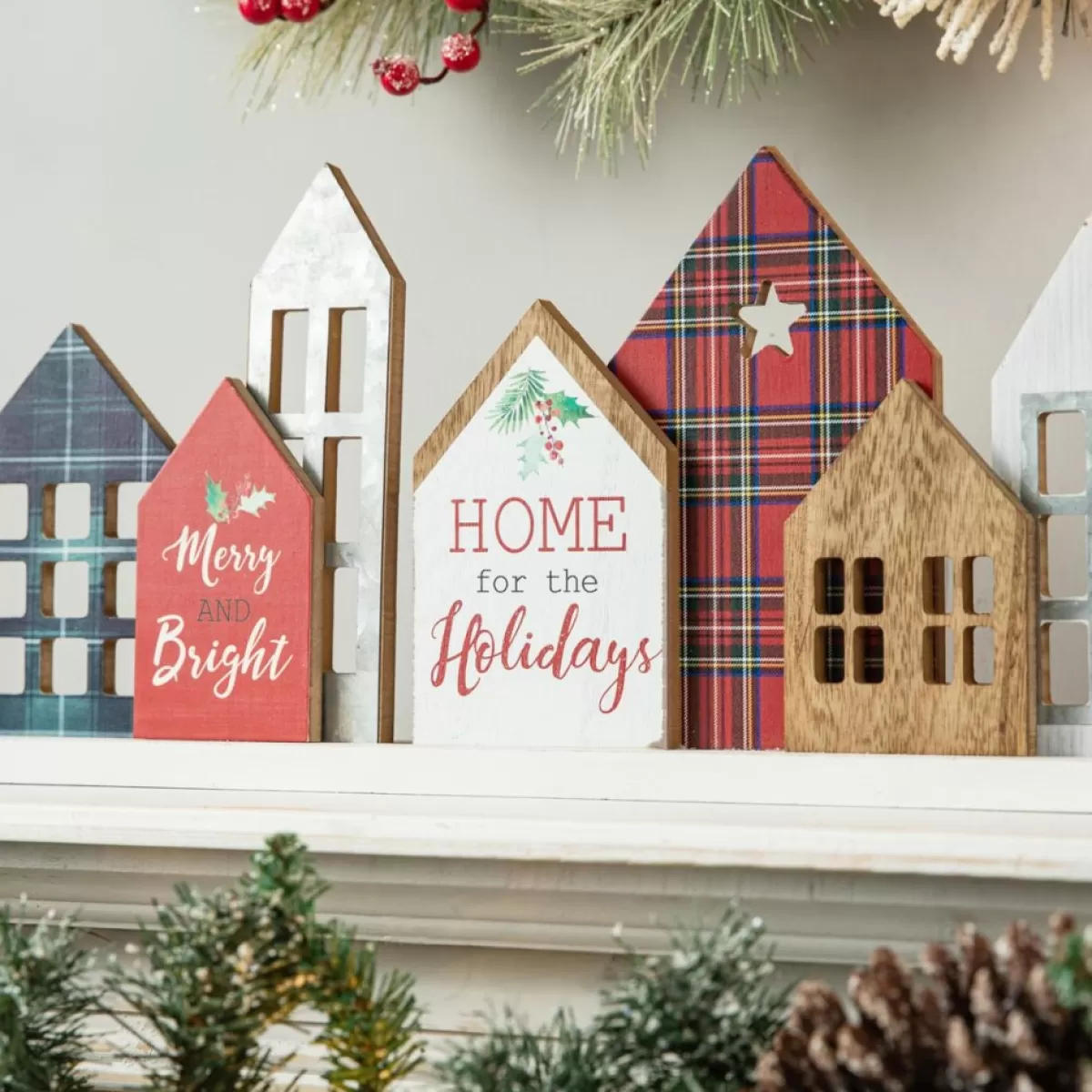 Glitzhome Indoor Decor | 20In L Christmas House Wooden Decor