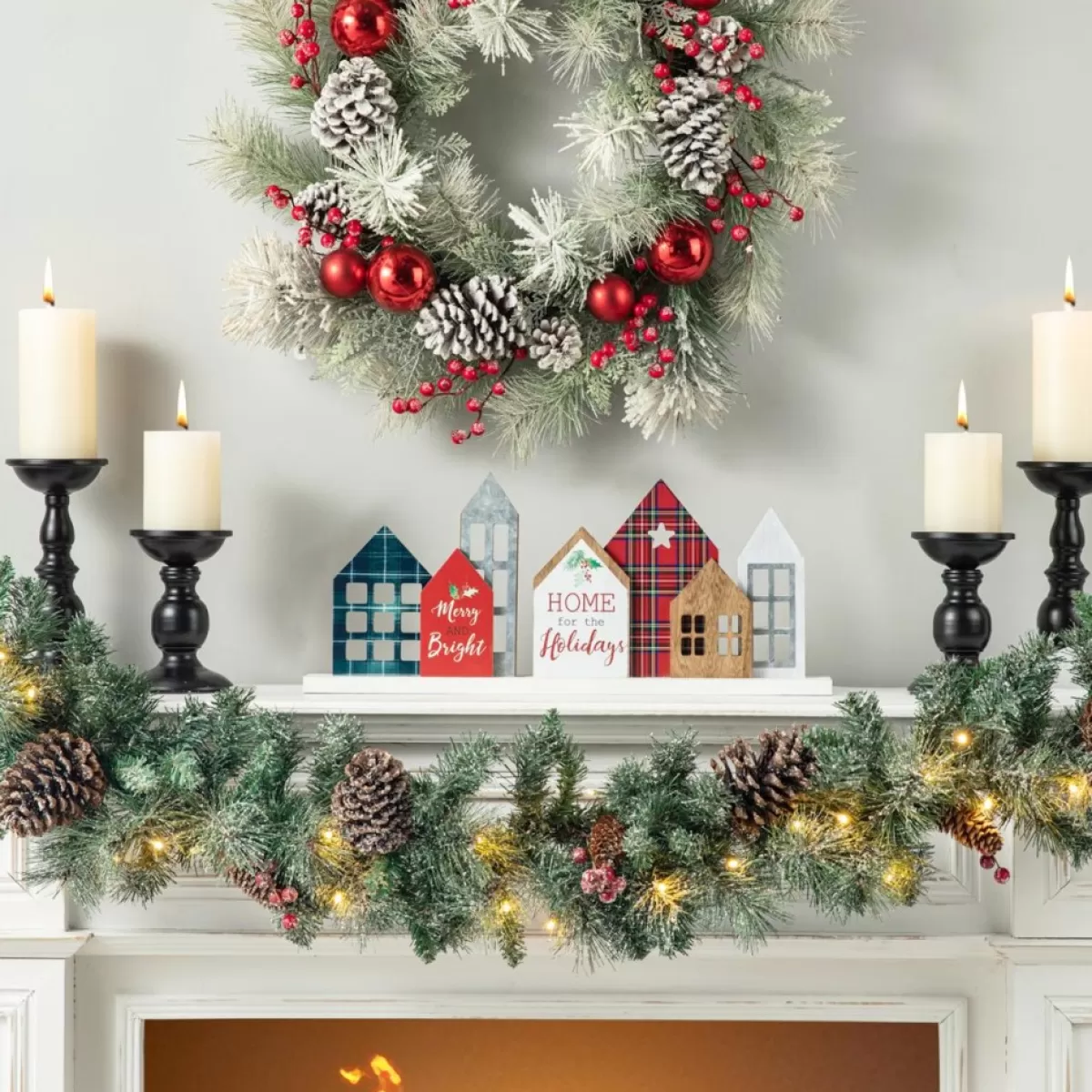 Glitzhome Indoor Decor | 20In L Christmas House Wooden Decor