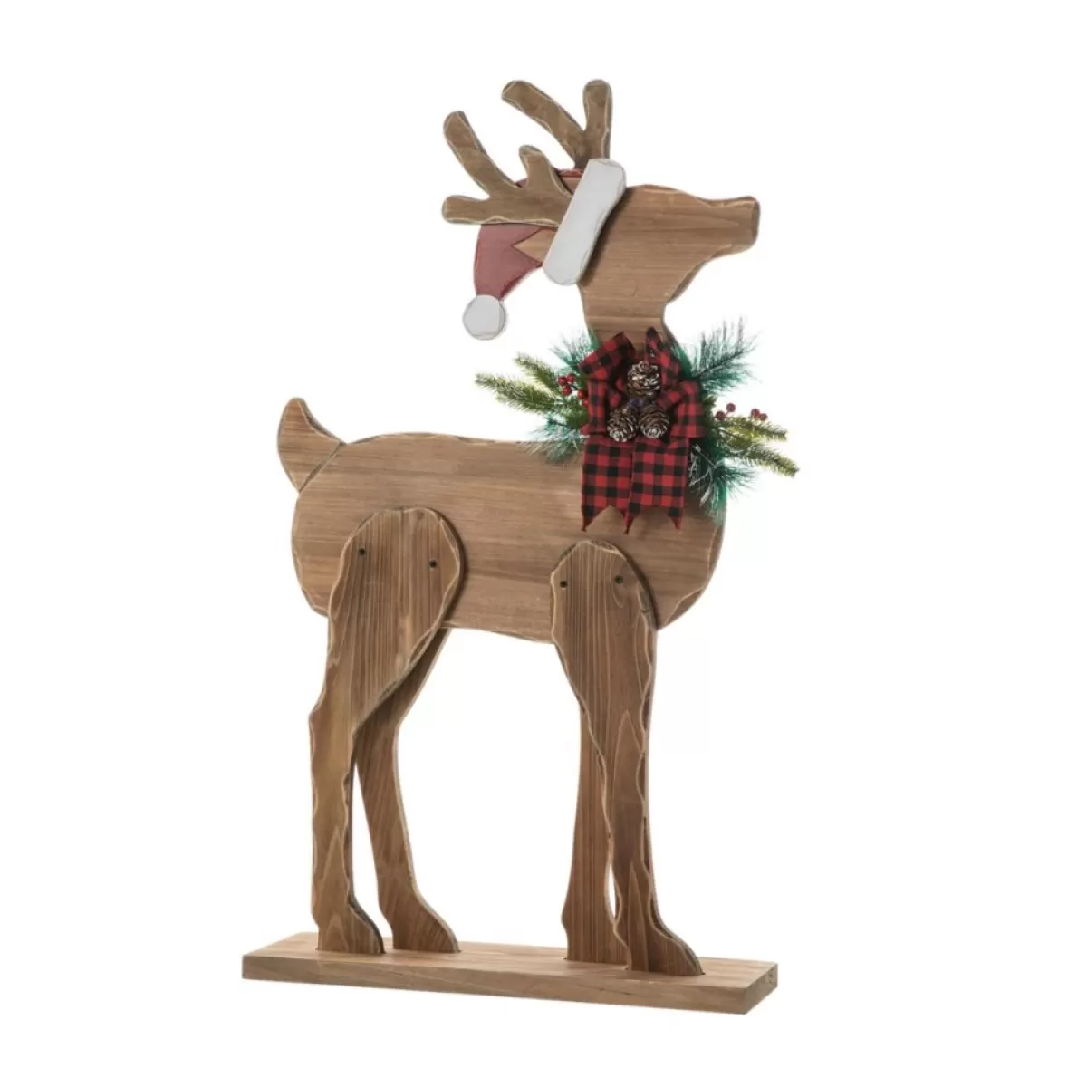 Glitzhome Outdoor Decor | 36" H Chunky Wood Reindeer Porch Decor